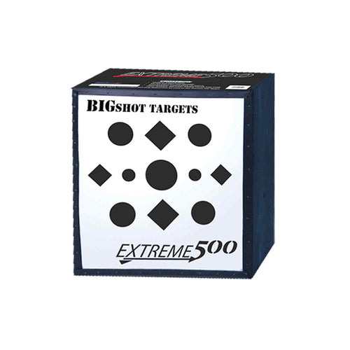 BIGshot Iron Man Extreme 500 Archery Target with fortified shell and multi-directional ballistic core