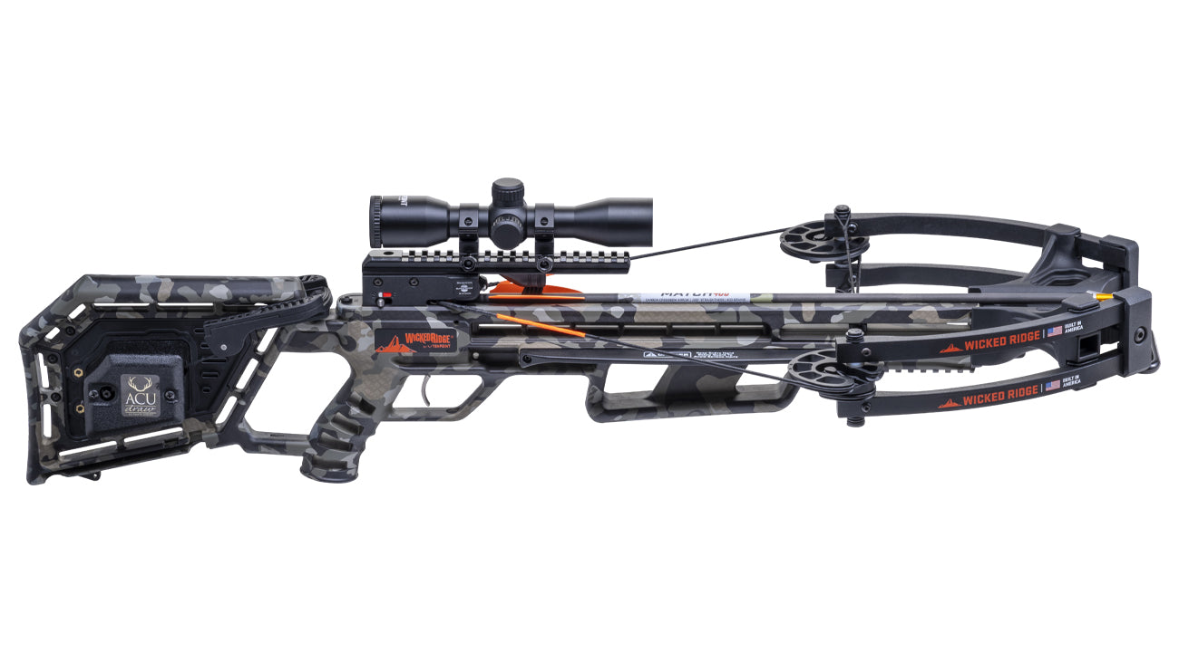 Wicked Ridge Commander 400 crossbow with scope, 400 FPS forward-draw design