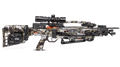 Wicked Ridge Fury 410 De-cock crossbow with scope mounted on camouflage stock