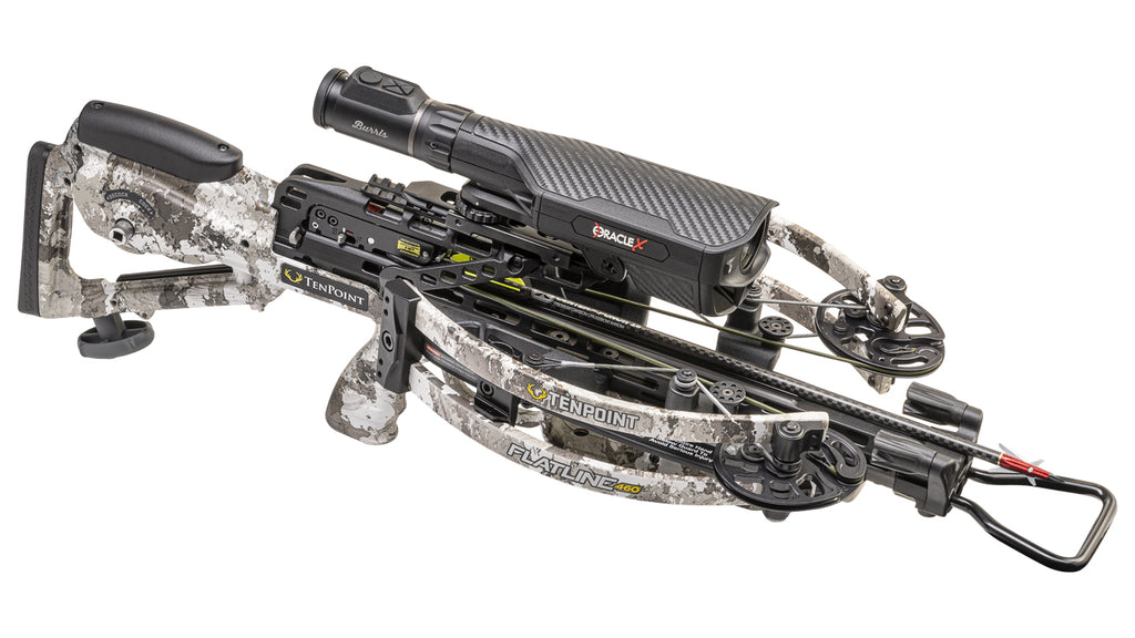 TenPoint Flatline 460 Oracle X crossbow with rangefinding technology and camo finish