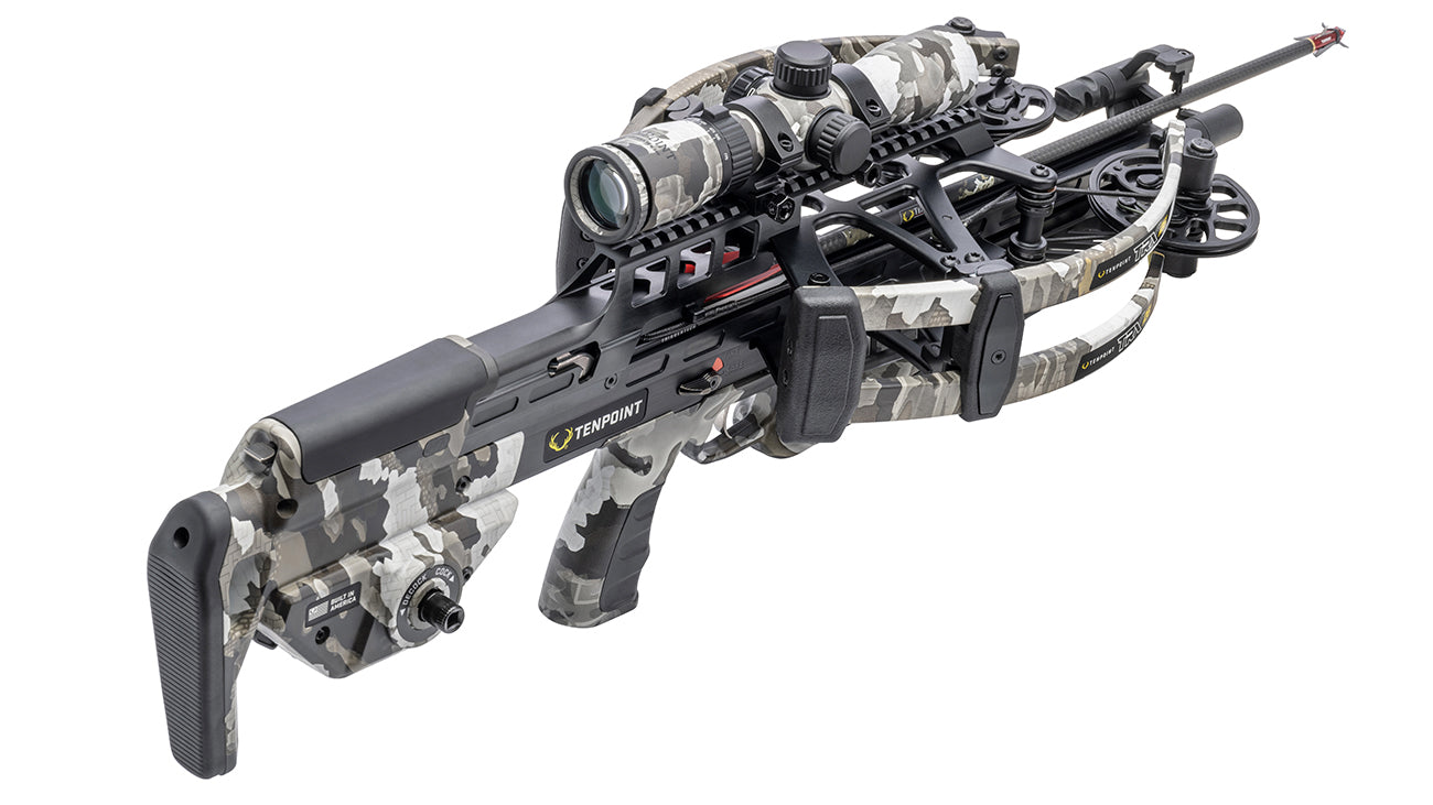 TenPoint TRX 26 crossbow with reverse-draw technology and precision scope for hunting