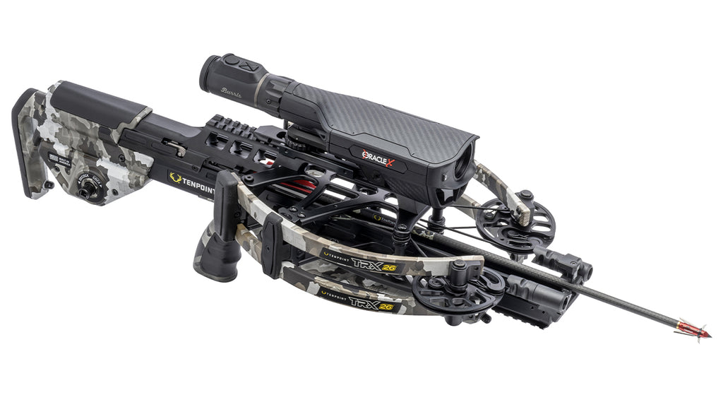 TenPoint TRX 26 Oracle X crossbow with rangefinding scope and reverse-draw design