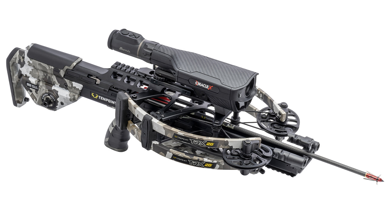 TenPoint TRX 26 Oracle X crossbow with rangefinding scope and reverse-draw design