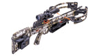 Wicked Ridge Invader M1 crossbow with scope mounted, featuring camouflage finish and forward-draw design
