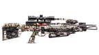 Wicked Ridge RDX 410 reverse-draw crossbow with scope, 410 FPS, camo finish side view
