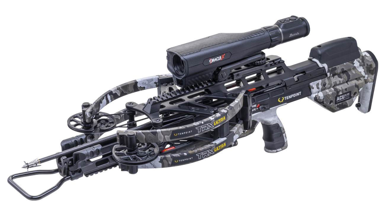 TenPoint TRX Ultra Oracle X crossbow with rangefinding scope and reverse-draw design for hunters