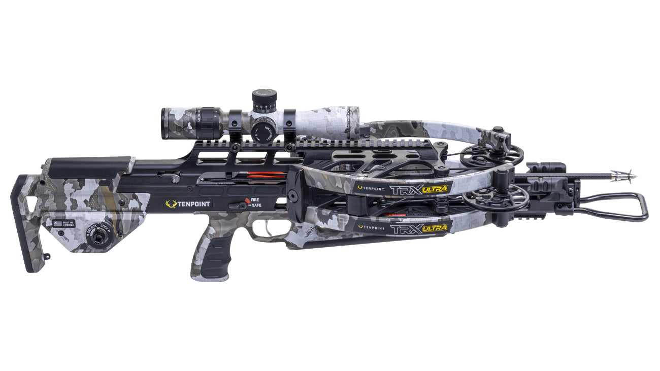 TenPoint TRX Ultra crossbow with reverse-draw technology and scope for hunting and target shooting