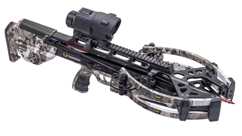 TenPoint TX 440 XERO crossbow with rangefinding scope and forward-draw design for hunting