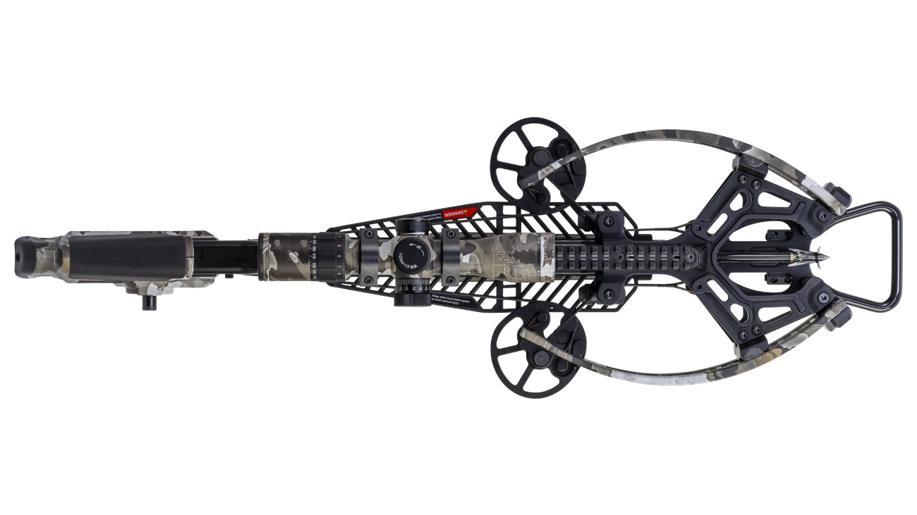 TenPoint TX Ultra 29.5 crossbow overhead view showing high-performance forward-draw design