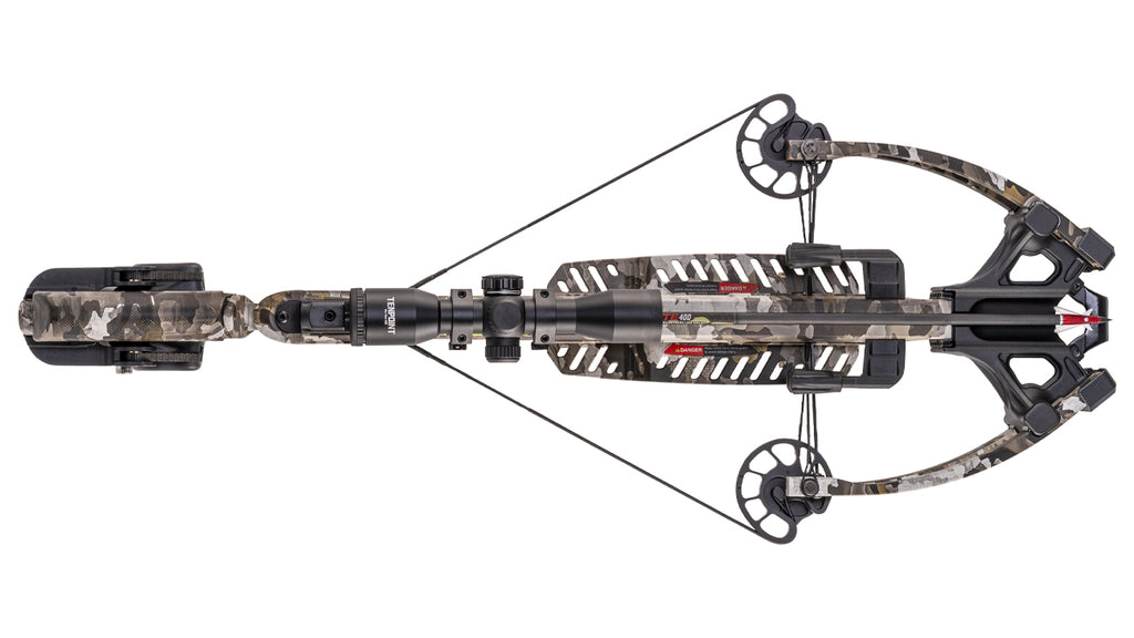 TenPoint Titan 400 crossbow top view showing 400 FPS velocity hunting crossbow design