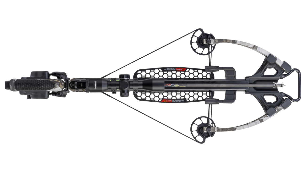 TenPoint Titan X de-cock crossbow with 400 FPS speed and forward-draw design for hunting accuracy