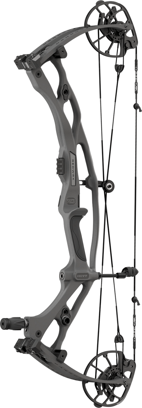 Hoyt Carbon RX-10 bow with XTS Tuning System and HBX Gen 4 cam displayed on white background